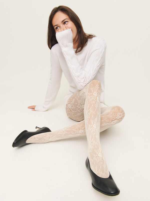 Swedish Stockings Rosa Lace Tights - Ivory
